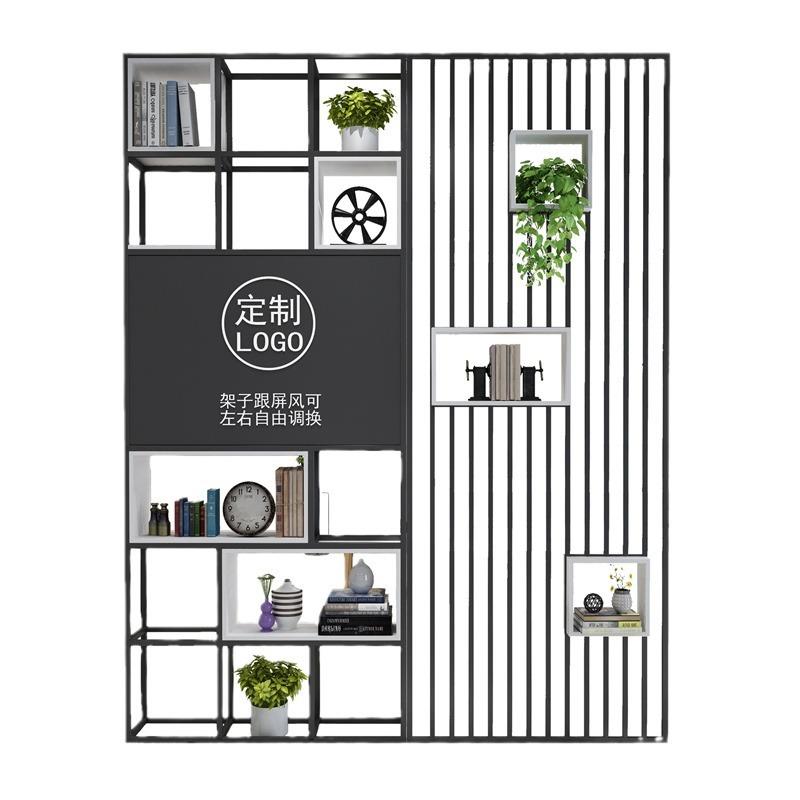 铁艺办公室前台工业风隔断柜书架花架玄关公司屏风置物架收纳架