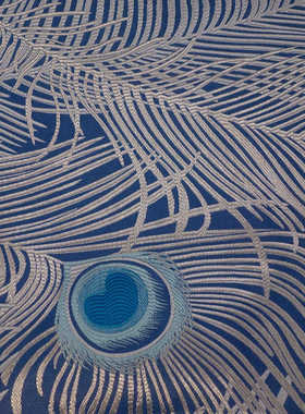 桌中式新枕抱孔雀面料高精密现代靠垫提花旗批发红木家具坐垫羽之