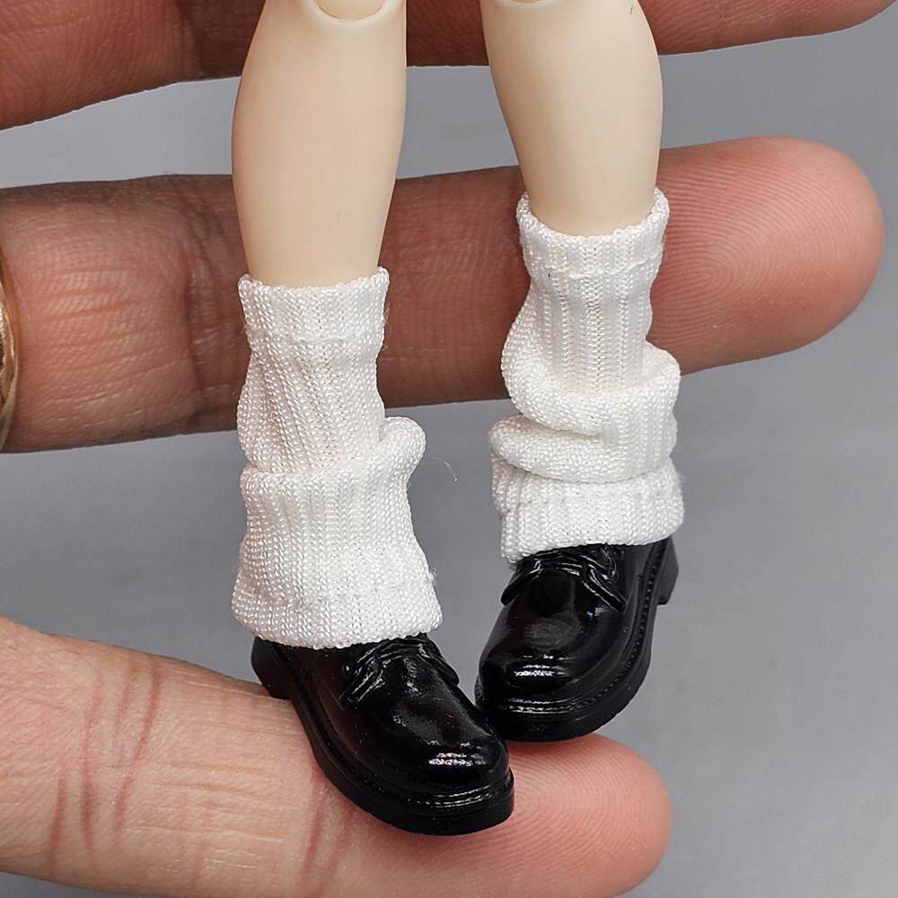 1/12兵人衣服配件jk制服小皮鞋6寸蜗之壳机娘女素体空心鞋diy鞋子