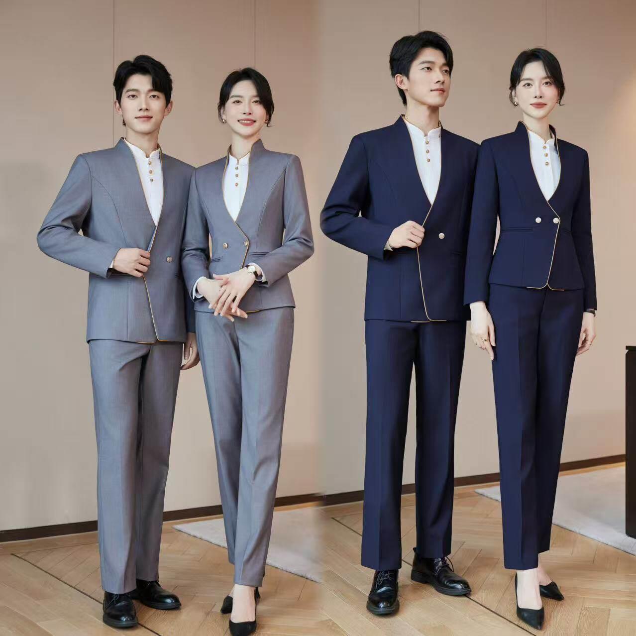 男女职业工装西服套装五星级酒店会所接待客服工作服西装定制logo