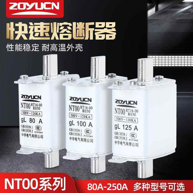 中宇低压熔断器NT00 NT1熔芯 陶瓷保险丝芯子RT16熔芯可定制