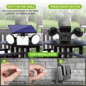 太阳明能22603壁三头旋转户路外防水路灯人体感应灯灯道照灯庭院