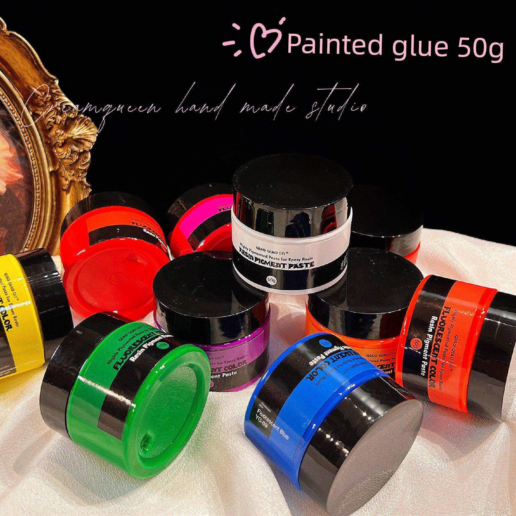 奶油皇后DIY手工环氧树脂高浓度油性荧光色膏彩绘uv水晶滴胶材料