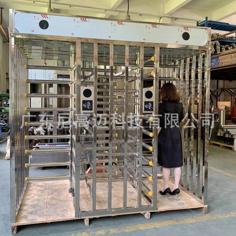 不锈钢双通道单向旋转闸门火车站小区手推栏杆转轴挡臂电动全高闸