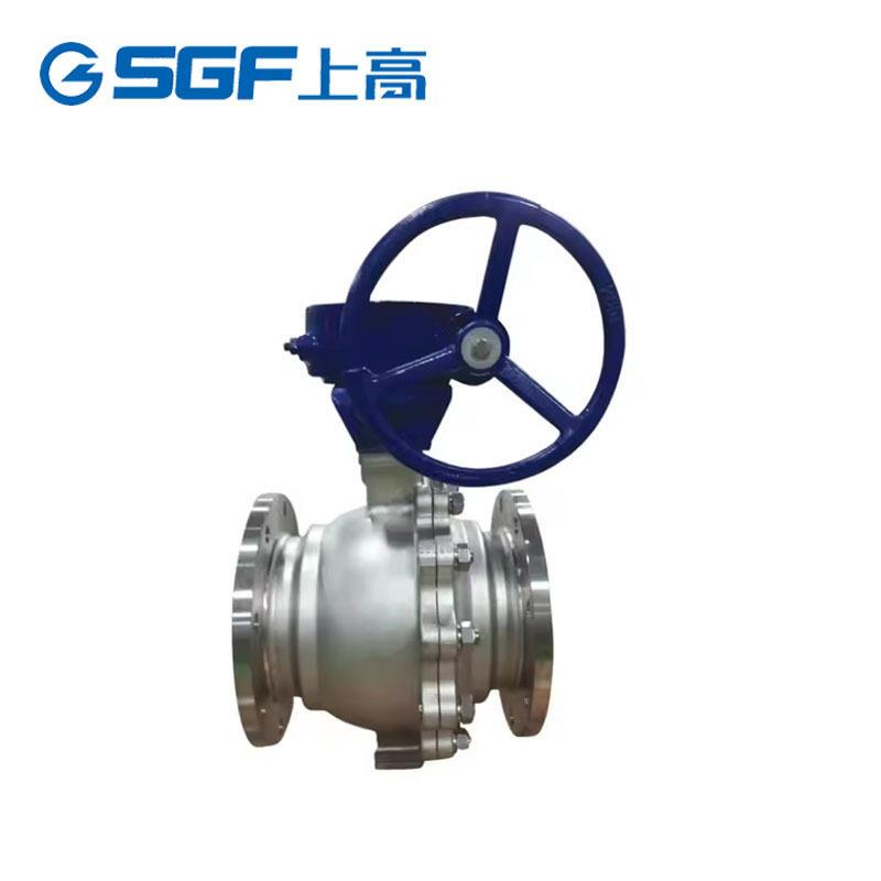 304不锈钢法兰球阀固定式涡轮球阀手动流量控制开关阀Q347F-16P