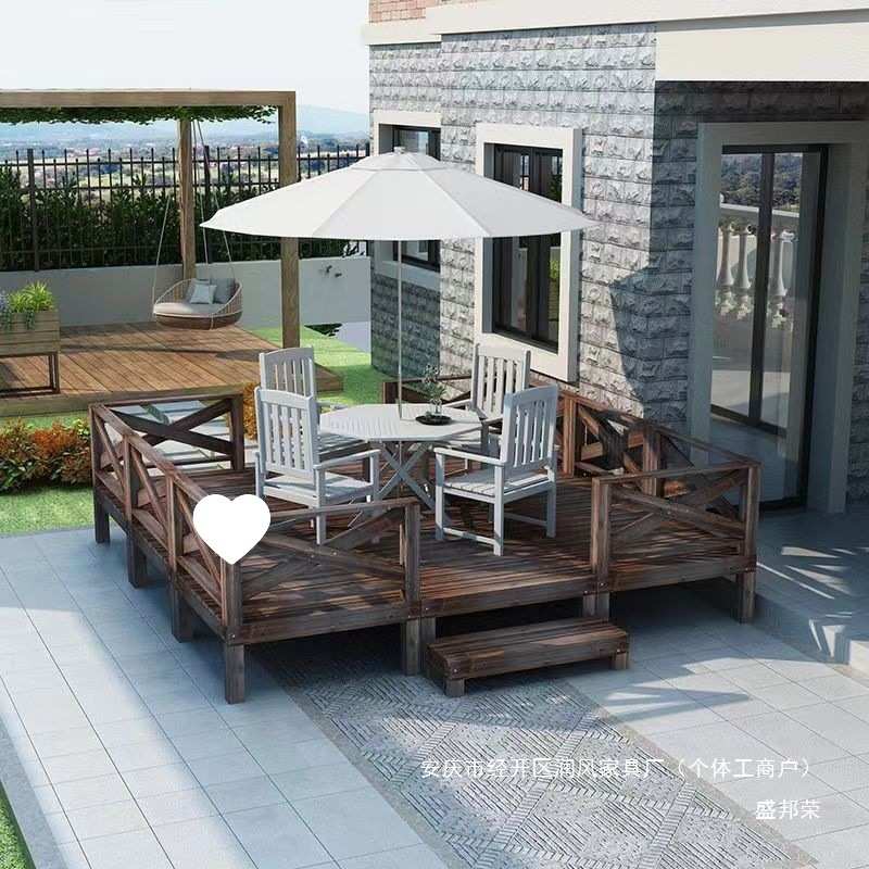 防水平台防腐木地板天台实木露台庭院碳化榻榻米户外花园地台合格