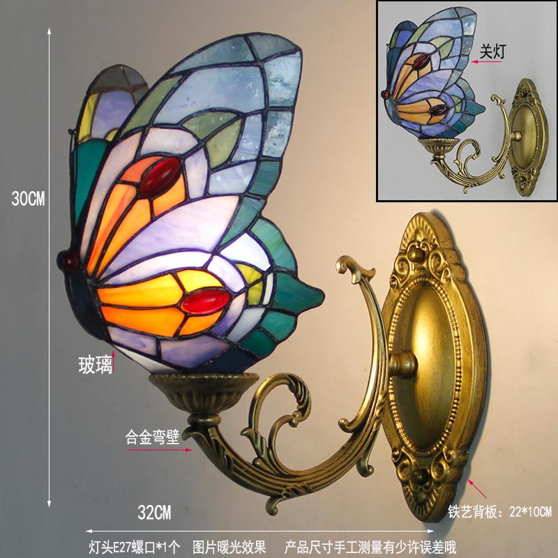 欧式复卫古蒂凡尼卧蝴蝶1031浴室镜前灯别墅店生间镜子灯酒室橱柜