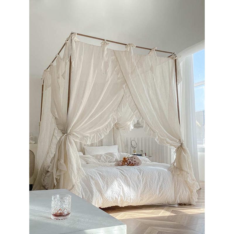 8m公主2023防尘蚊帐床家用 架子床宫廷亚麻x1aw.1老式新款民落地