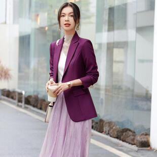 小西装外套时尚气质职业套装女套裙秋冬厚款长袖西服美容师服