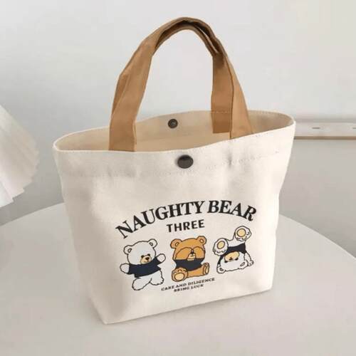 Small Bear Canvas Bag - A cute and versatile tote bag, perfe