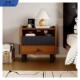 复古实木客厅床头柜家用床边收纳储物柜小型迷你卧室双抽屉床边柜