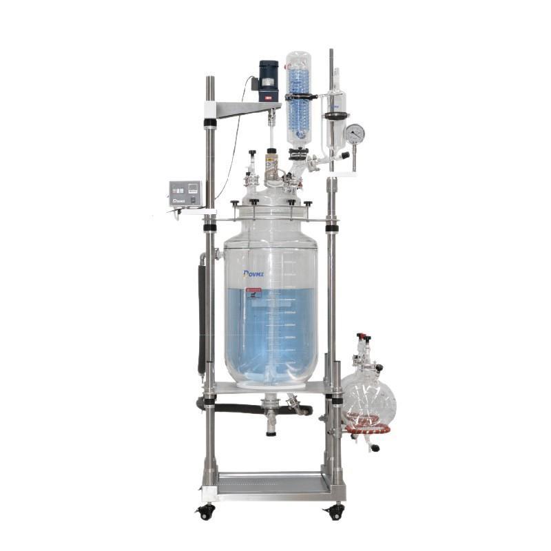 新双层玻璃反应釜高硼硅玻璃仪器夹套搅拌反应釜各种规格