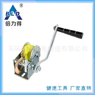 倍力得 迷你绞盘 手动绞盘 手摇船用 500磅(lbs) 配织带 KW500