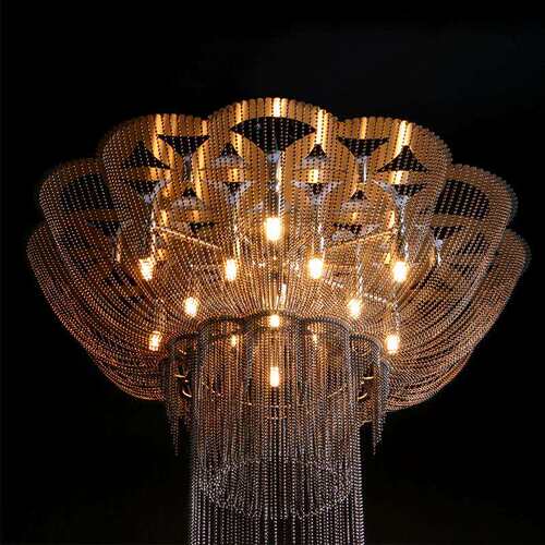 欧式别63235复式楼客灯厅具现代简约大气梯楼流苏墅灯