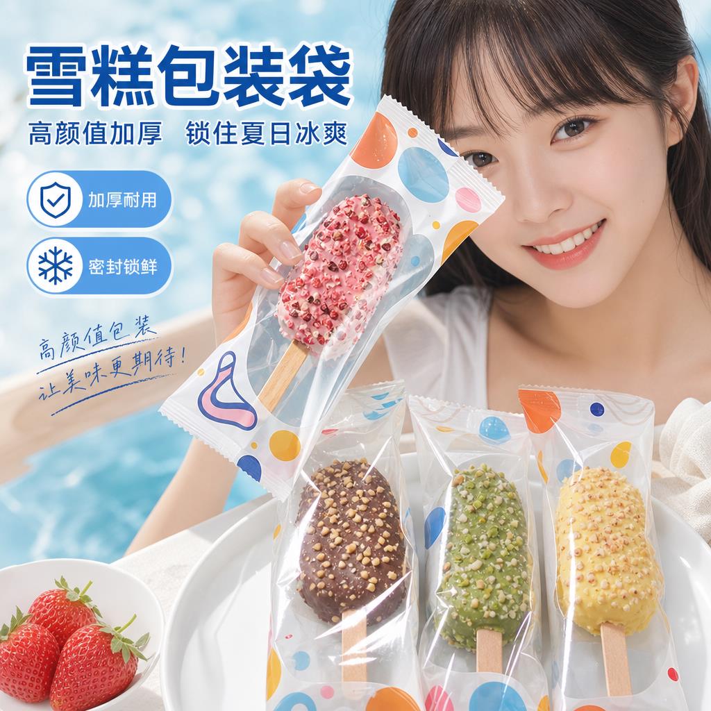 棒冰包家用自制商业冰激凌包装袋加厚雪糕雪糕木棒塑料机封袋透明