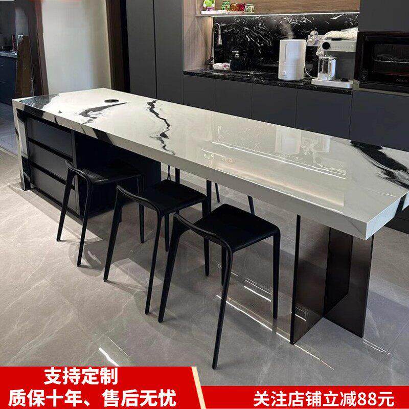 岛台餐桌一体齐平家用岩板小户型厨房高级定制成品岛台餐桌中岛台图片