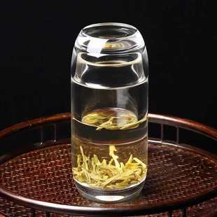 KE3C天然白水晶杯手工打磨带盖茶杯一杯两用茶杯办公