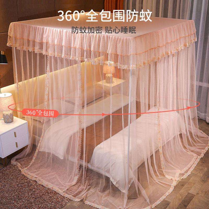 三开门宫廷蚊帐家用落地支架1.5米1米8床双人床出租屋租房防蚊