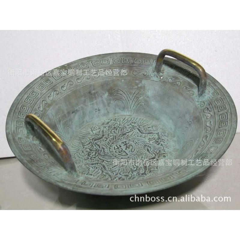 仿古盆炭火铜盆盆木  烤火古代金盆洗手盆炭盆烤火冬天