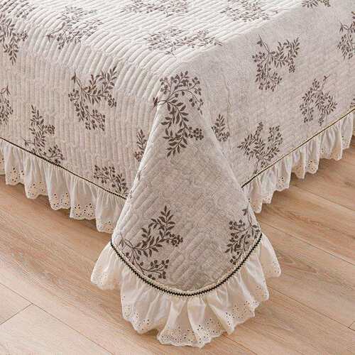 皱皱纱复古印花夹棉床盖单件榻榻米加厚防滑炕盖单人被套床上用品