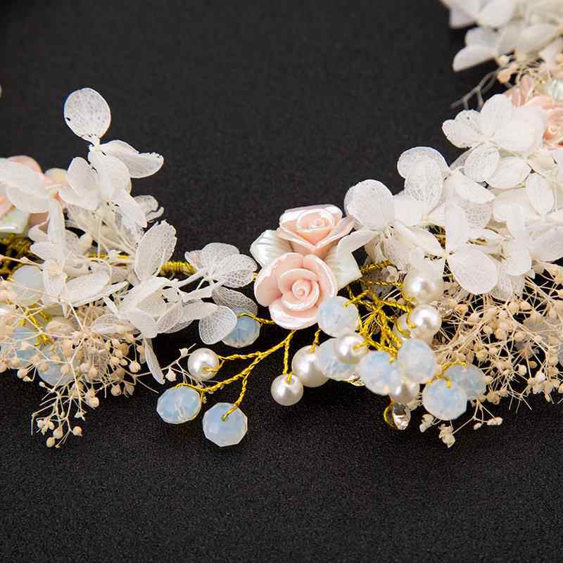 新款直销新品新娘头带 影楼手工结婚发带 婚纱礼服配水晶发梳饰品