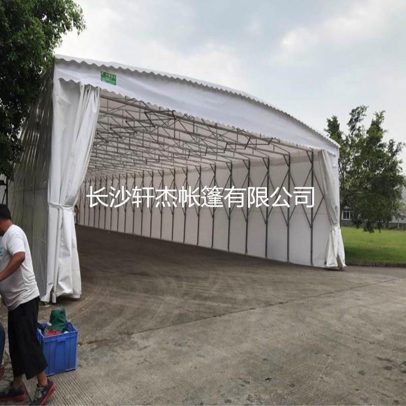 电动伸缩雨蓬户外移动遮阳棚活动帐蓬临时遮雨棚折叠推拉帐篷