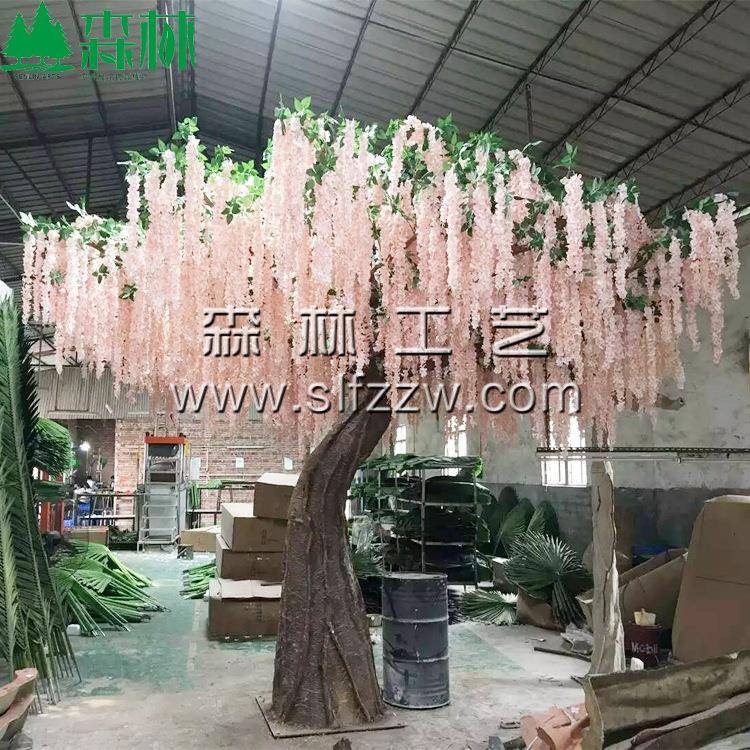 大型园林景观工程美化树 酒店婚礼现场布置仿真豆花树幸福树