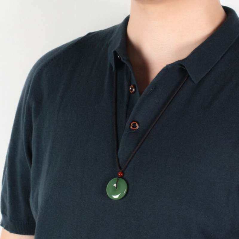 和田玉青白玉平安扣吊坠玉石雕刻玉器工艺品礼品鸭蛋青平安扣吊坠