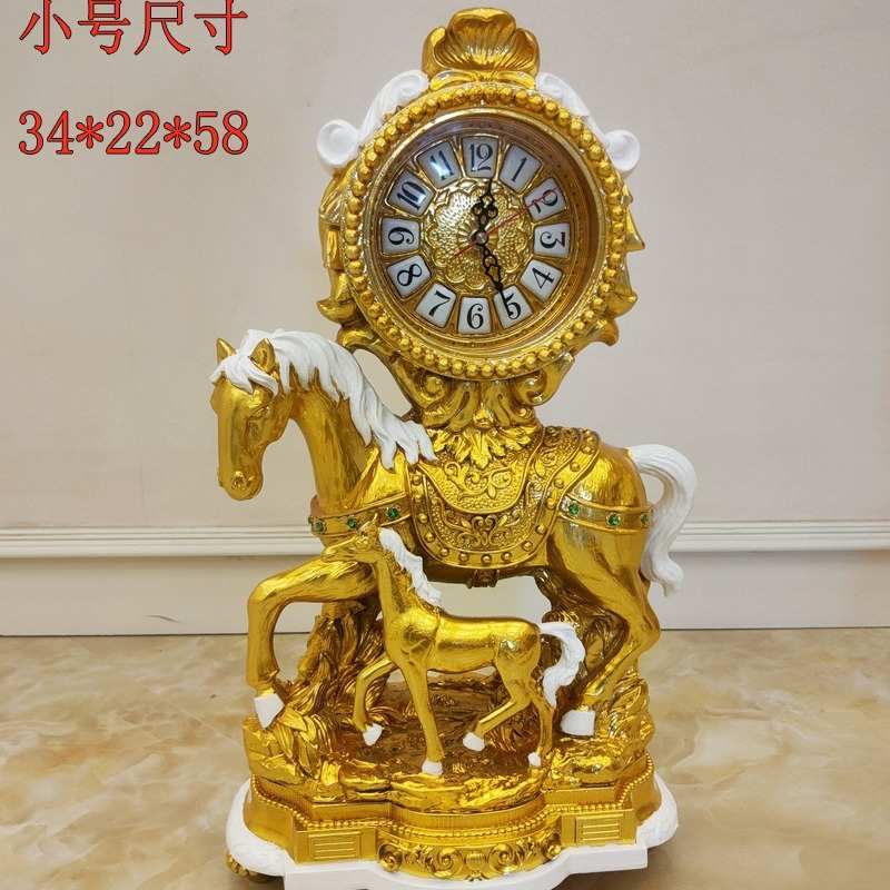 欧式落地钟美式客厅静音创意大象马座钟别墅摆件大号装饰立钟钟表