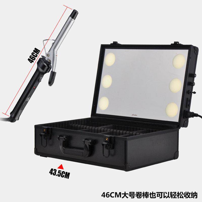 FACEBOX 专业手提袋灯化妆箱可调光带镜多层彩妆大号 LED 跟妆箱