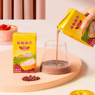 谷粒谷力红豆浓浆整箱植物蛋白饮料250ML*16盒早餐奶超市同款