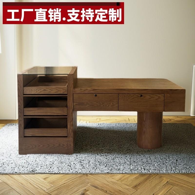 覆古法式中岛桌展示台服装店铺收银柜台展示柜流水台女装店鞋柜斗