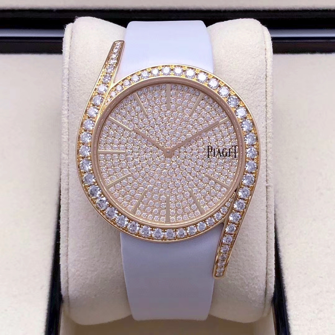 公价52.5万】98新38mm伯爵18k玫瑰金原镶钻G0A38167石英女士手表
