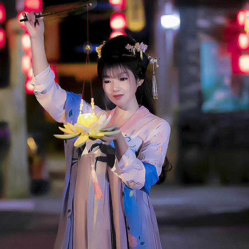 手提莲花灯手提荷花灯手提灯笼汉服古风摄影舞蹈灯表演道具荷花灯