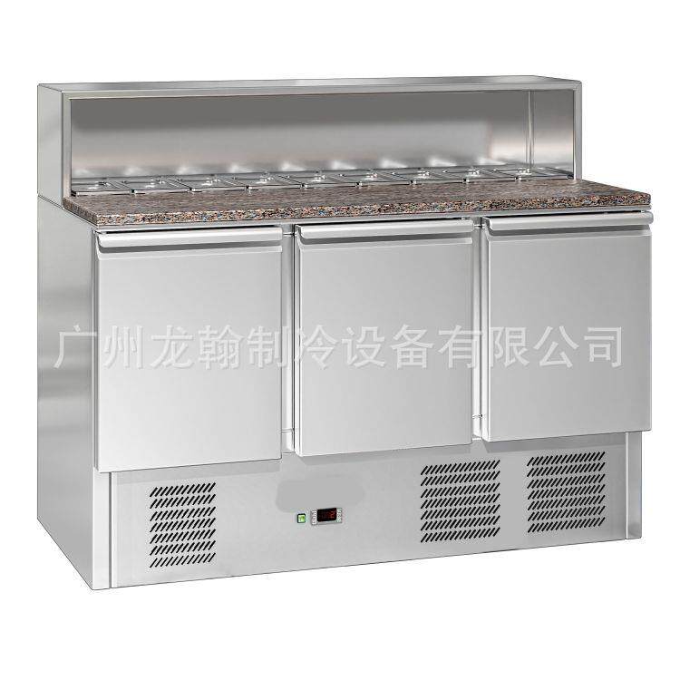 欧款不锈钢沙拉披萨台撒料三文治沙拉柜冷柜 风冷冷藏工作台冰柜