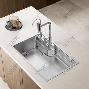 青菜家1.5MM盆胆特厚304不锈钢厨房水槽左排单槽大单槽洗菜盆