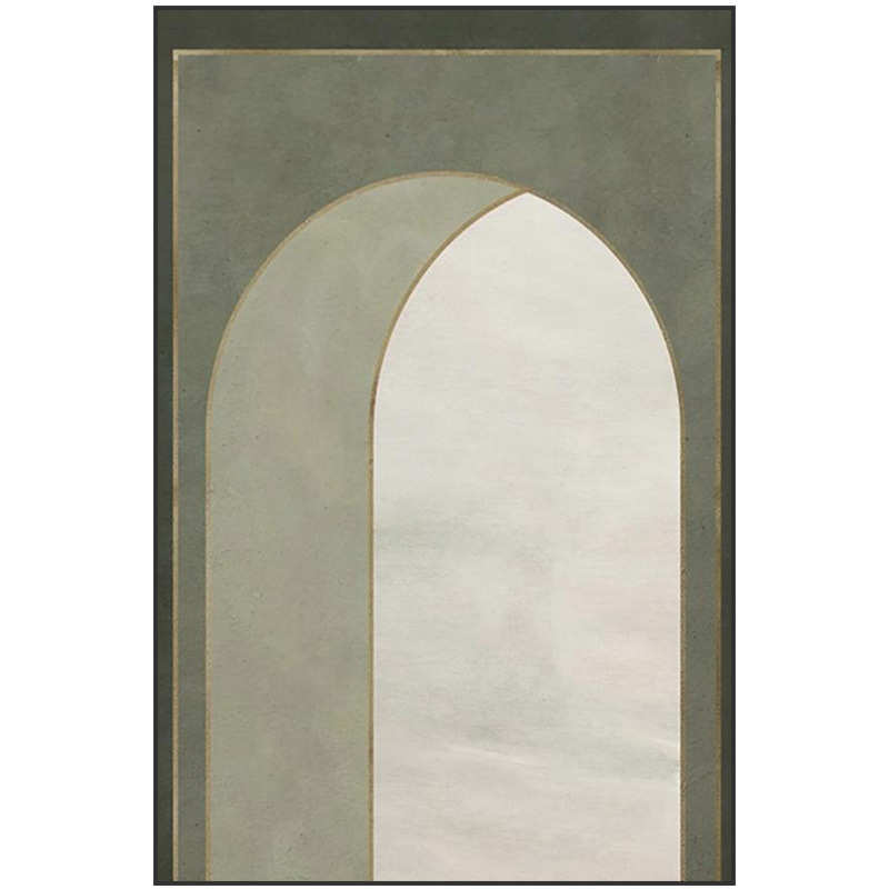 现代客厅玄关装饰画灰绿色拱门简约背景墙壁门型建筑大幅落地挂画