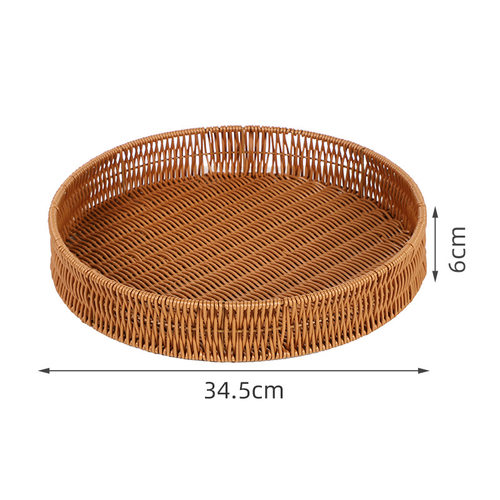 杂物烧饼蓝子果盘坚果客厅仿藤编果盘收纳包子筐KTV简约篮子蔬菜