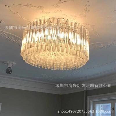 法式客厅吊灯浪漫轻奢中古别墅水晶餐厅灯复古玻璃简约现代卧室灯