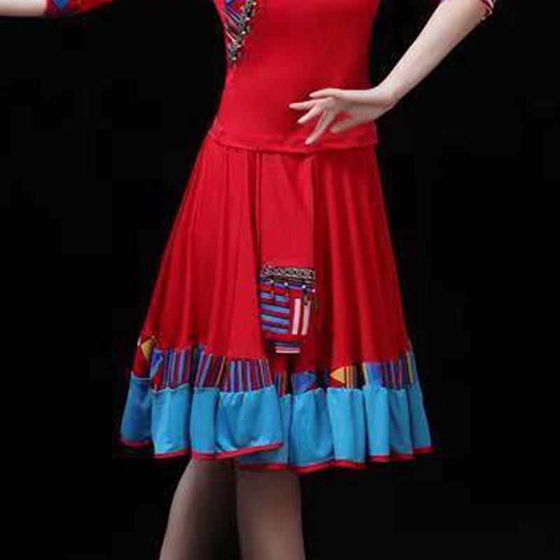 高档春夏广装场服新款大码套古典秧歌扇子装伞舞民族风表演出舞蹈