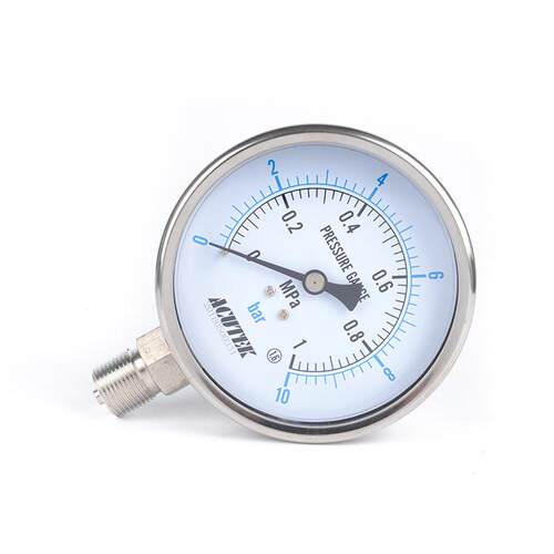ACUTEK304全不锈钢压力表Y100BF1.6MPAM20*1.5蒸汽耐高温表