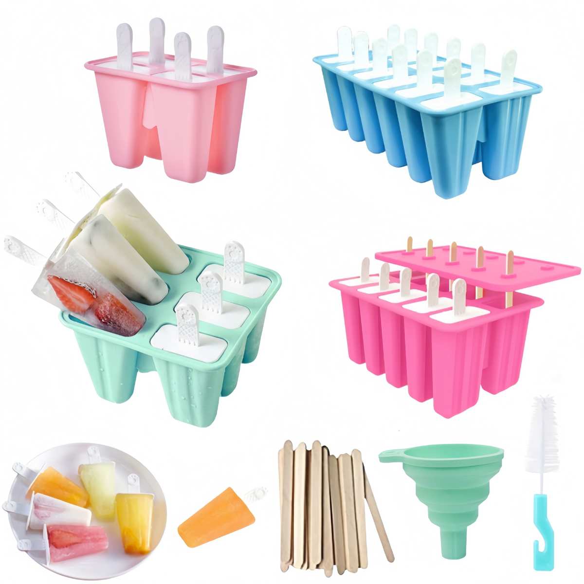 硅胶雪糕模具12连10连6连4连硅胶冰棒模具 DIY雪糕冰淇淋冰棒模具