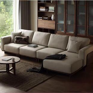 北美黑胡桃木实木沙发北欧简约转角沙发组合客厅贵妃沙发三人位