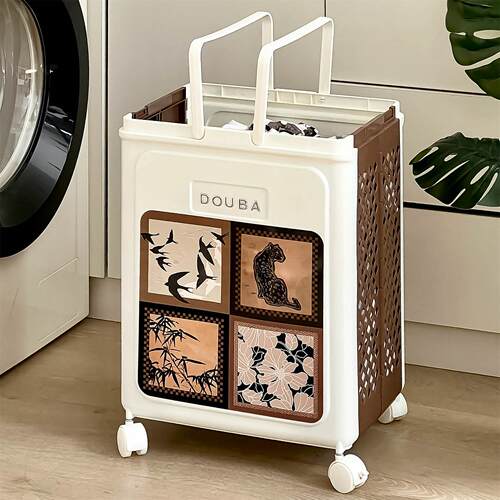 脏衣篓家用可摺叠脏衣服收纳筐浴室化妆室大容量高颜值洗衣篮推车