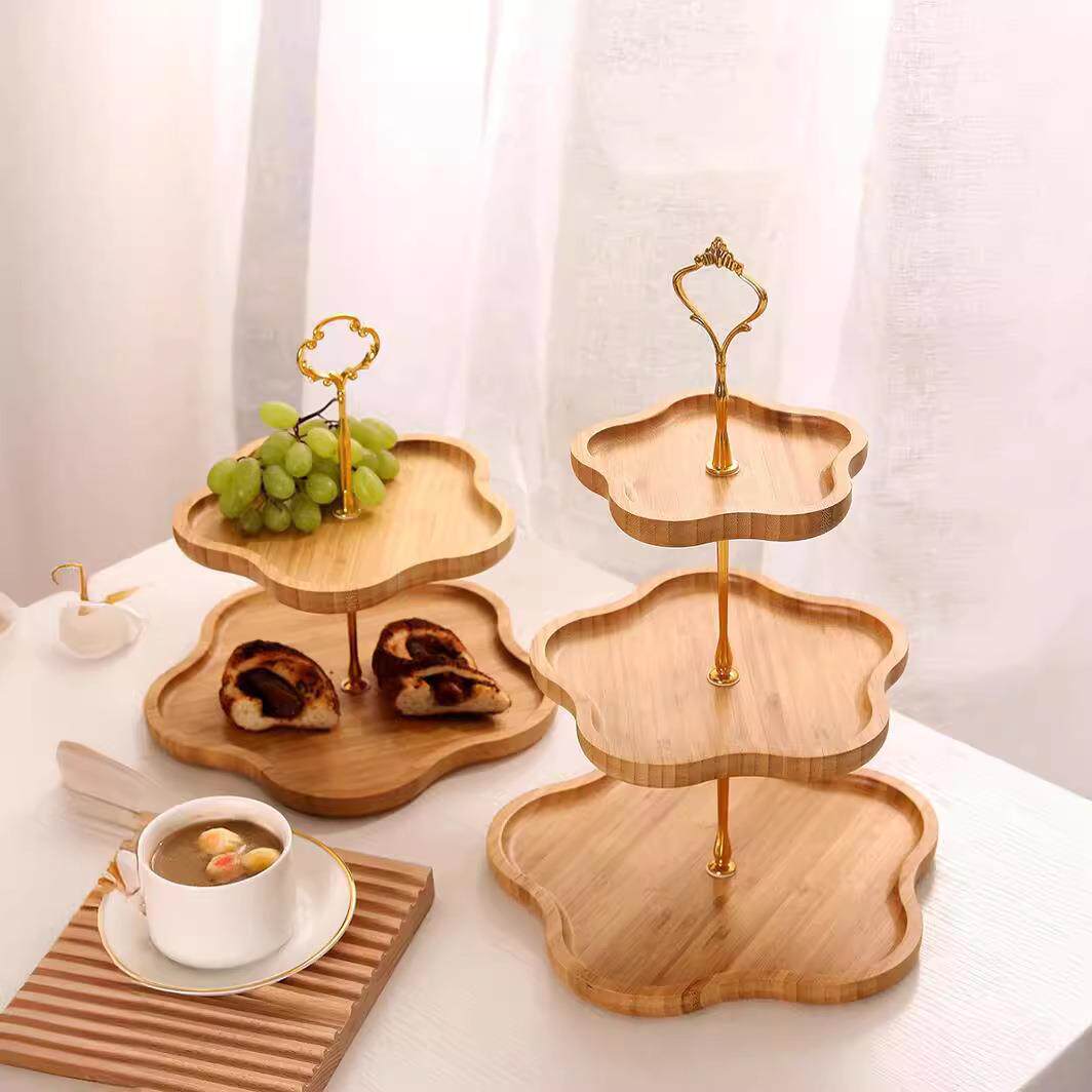 多层水果盘家用客厅茶几双层干果点心零食摆放盘下午茶三层糖果盘