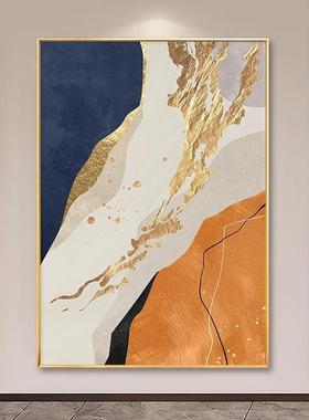手绘油抽象橙色入户玄画关落装饰画厅沙发背景墙壁画客大幅地TRY-