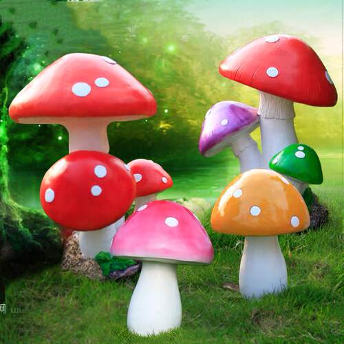 户外仿真蘑菇雕塑花园草坪公园幼件园儿摆小区装饰植蘑菇仿物真装