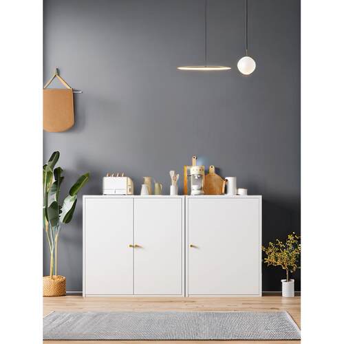 铁餐具柜简单现代收纳柜家庭客厅酒柜厨房收纳柜可调铁柜