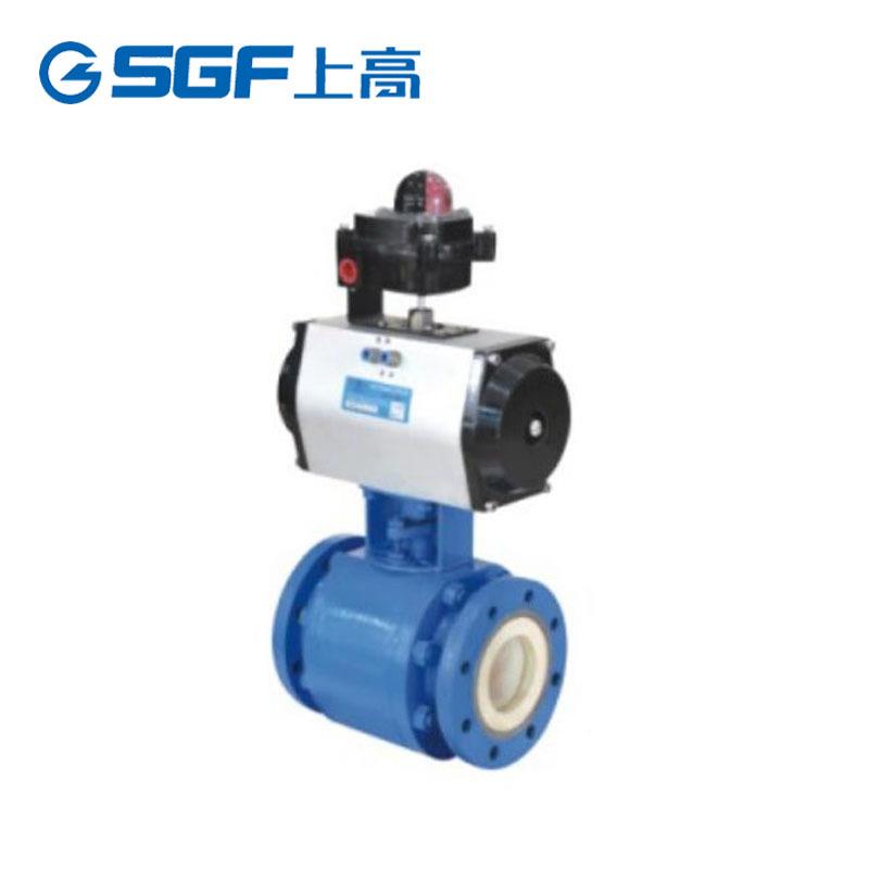 上高阀门陶瓷球阀Q641TC-16C铸钢法兰球阀全衬耐磨气动球阀