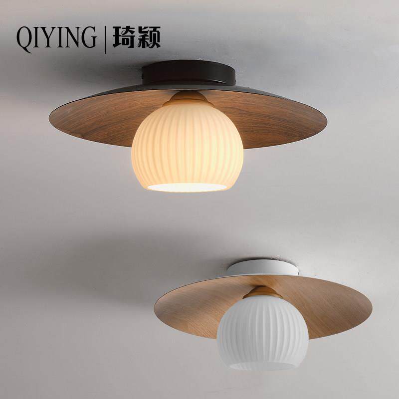 人体传感器阳台入口大厅衣帽间吸顶灯日本Wabi-Sabi风格覆古木纹